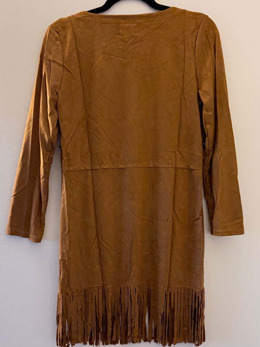 Neslay Boho Faux Suede Fringe Studded Western Dress - Size S - Picture 2 of 7
